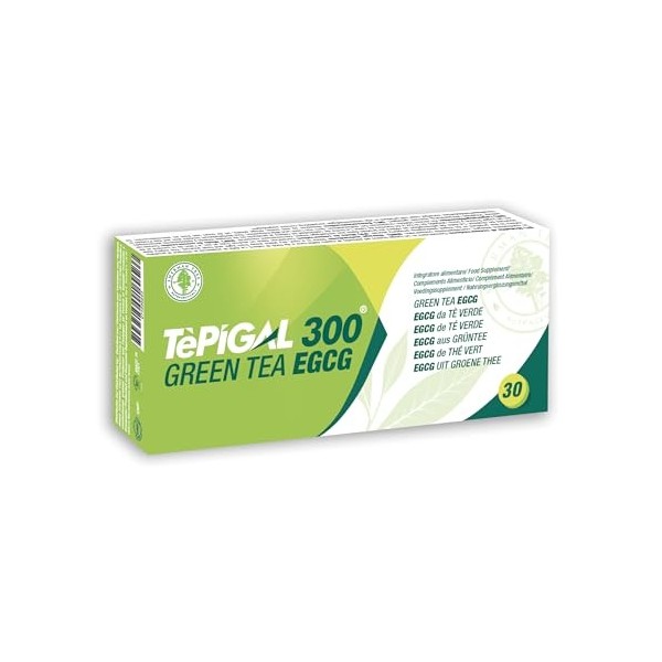 Tepigal 300 : EGCG épigallocatéchine Pureté ≥ 95% | Dosage Clinique 300 mg | Boost métabolisme, énergie, Focus | Fabriqué e