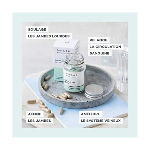 D-LAB |Complexe Circulation Active | Cure 28 Jours | Vigne Rouge, Marron d’Inde, Ortie et Guarana | Circulation Sanguine, Jam