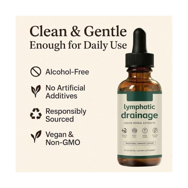 Lot de 3 gouttes de drainage lymphatique pour lymphorie, gouttes de bien-être lymphatique, soutien du système lymphatique, ra