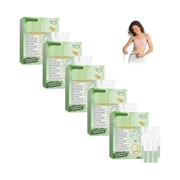 Paquet de 5 Boîtes Moringa Gouttes Minceurs 8 en 1, moringa x berberine patch, Stimule Métabolisme, Gouttes Minceur Naturelle...