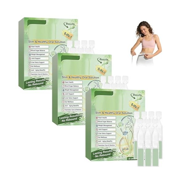 Paquet de 5 Boîtes Moringa Gouttes Minceurs 8 en 1, moringa x berberine patch, Stimule Métabolisme, Gouttes Minceur Naturelle...