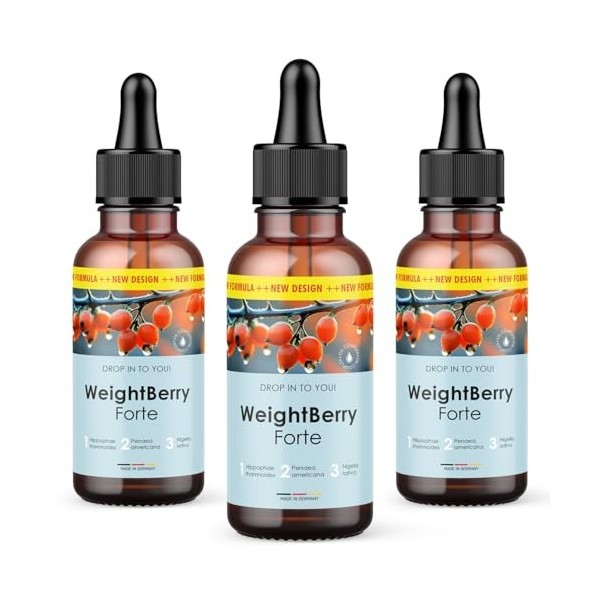 Weightberry Forte gouttes | avec des ingrédients naturels | pour les hommes & les femmes | contenu 30 ml 1x Brûleurs de graisse