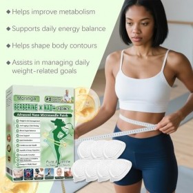 Beslimtop Moringa & Berbérine Patch 10 en 1 - Technologie Nano et Ingrédients Naturels, Facile à Appliquer, Invisible Sous le...