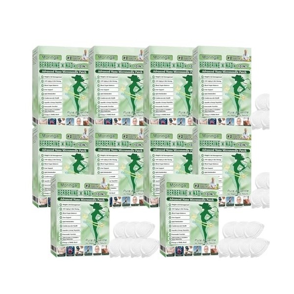 Beslimtop Moringa & Berbérine Patch 10 en 1 - Technologie Nano et Ingrédients Naturels, Facile à Appliquer, Invisible Sous le...