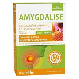 DIETMED AMYGDALISE sabor menta 20comp mastic. – complément alimentaire sous forme de comprimés, boîte de 20 comprimés, convie