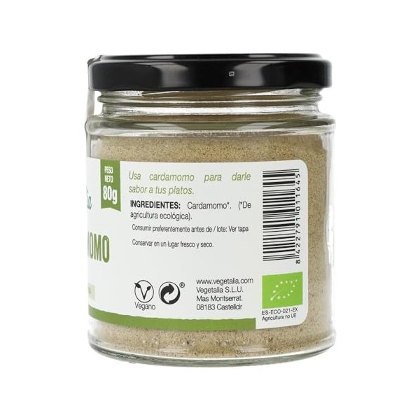 VEGETALIA CARDAMOMO en polvo 80gr. BIO – peut être utilisé régulièrement selon les besoins individuels, produit spécialisé po