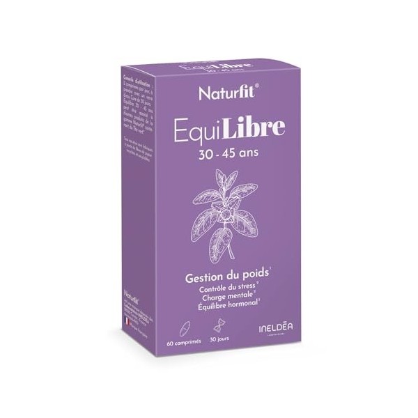 NATURFIT® EquiLibre 30-45 ans - Complément alimentaire à base de Thé vert, Safran, Chrome, Rhodiole & Gingembre - Équilibre h...