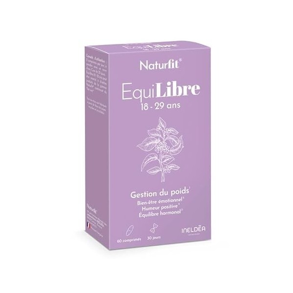 NATURFIT® EquiLibre 30-45 ans - Complément alimentaire à base de Thé vert, Safran, Chrome, Rhodiole & Gingembre - Équilibre h...