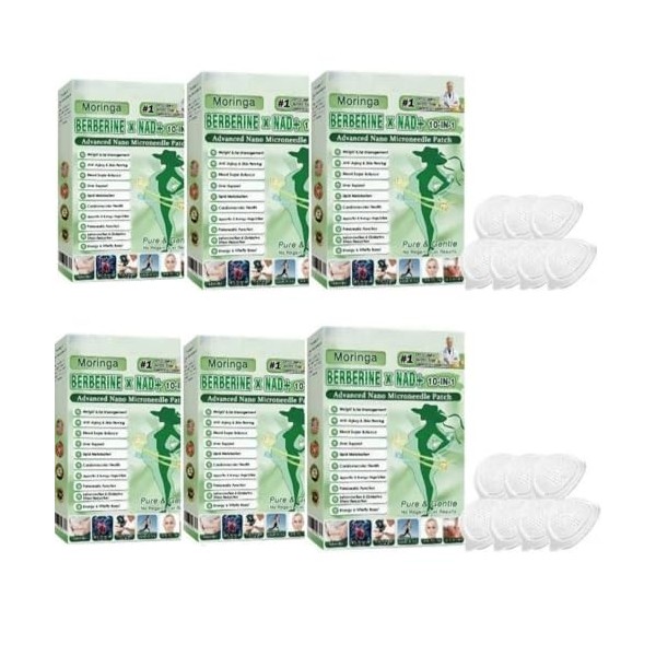 Moringa Patchs Minceurs 10 en 1, Patch Nano Microneedle Minceur, Ingrédients Naturels, Facile à Appliquer, Invisible Sous les...