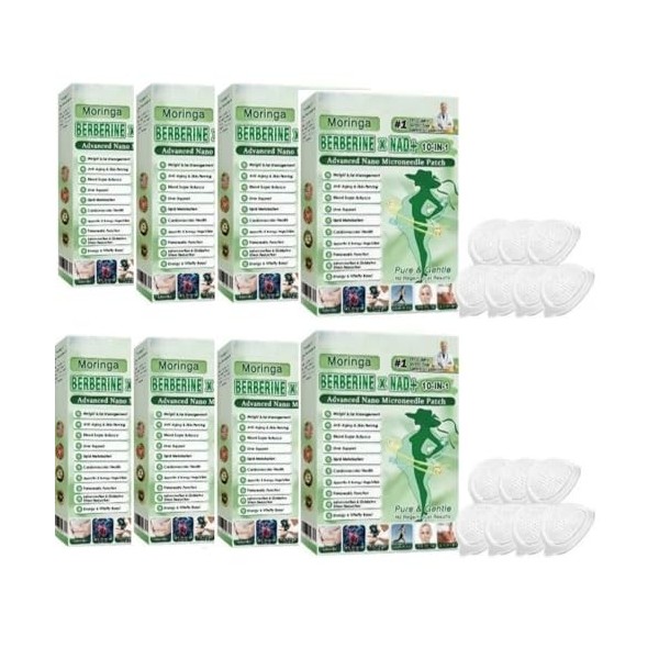 Moringa Patchs Minceurs 10 en 1, Patch Nano Microneedle Minceur, Ingrédients Naturels, Facile à Appliquer, Invisible Sous les...