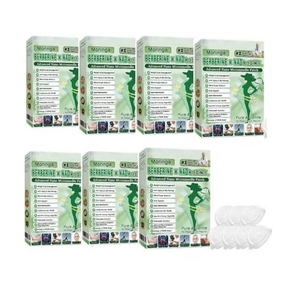 Moringa Patchs Minceurs 10 en 1, Patch Nano Microneedle Minceur, Ingrédients Naturels, Facile à Appliquer, Invisible Sous les...