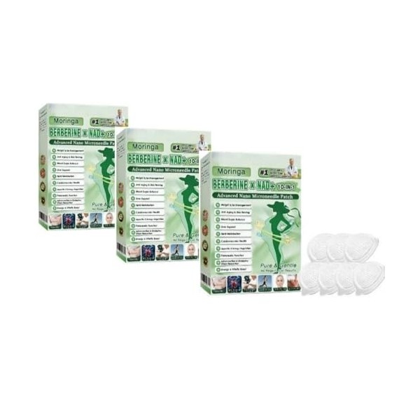 Moringa Patchs Minceurs 10 en 1, Patch Nano Microneedle Minceur, Ingrédients Naturels, Facile à Appliquer, Invisible Sous les...