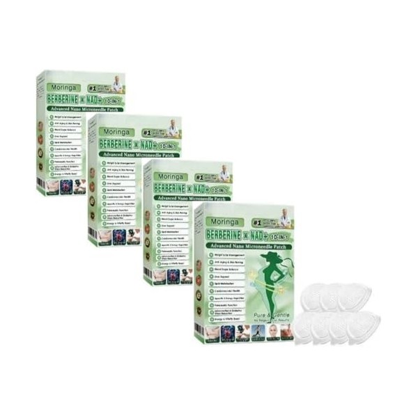 Moringa Patchs Minceurs 10 en 1, Patch Nano Microneedle Minceur, Ingrédients Naturels, Facile à Appliquer, Invisible Sous les...