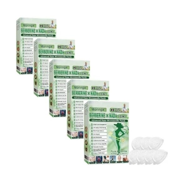 Moringa Patchs Minceurs 10 en 1, Patch Nano Microneedle Minceur, Ingrédients Naturels, Facile à Appliquer, Invisible Sous les...