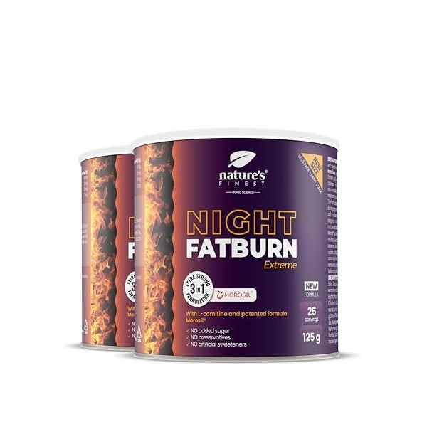 Natures Finest Morosil Perte de Poids 400 mg - Bruleur de Graisse Puissant Night Fatburn Extreme - L-Carnitine et Extrait de ...