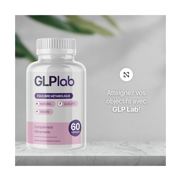 GLP Lab Gélules - Ingrédients Naturels pour Hommes et Femmes - 60 Capsules pour 1 Mois