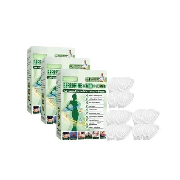 Moringa 10 en 1 Advanced Nano Microneedle, ingrédients naturels, patchs amincissants pour homme et femme,Une boîte de quatre ...