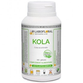 Kola noix Labofloral 300 gélules dosées à 280 mg - Complément alimentaire - Toniqu, fatigue, brûle-graisse- minceur - Fabriqu