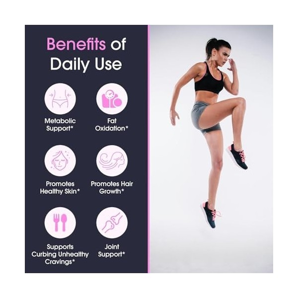 combustion des graisses pour les femmes - Soutient le métabolisme, lénergie et la concentration, favorise la santé des cheve