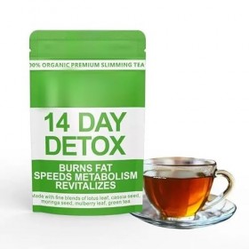 Thé brûlant les graisses aux herbes détox en 14 jours - Lisse la graisse du ventre, réduit lappétit, favorise une digestion 