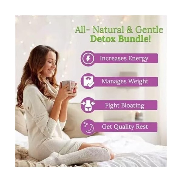 Thé brûlant les graisses aux herbes détox en 14 jours - Lisse la graisse du ventre, réduit lappétit, favorise une digestion 