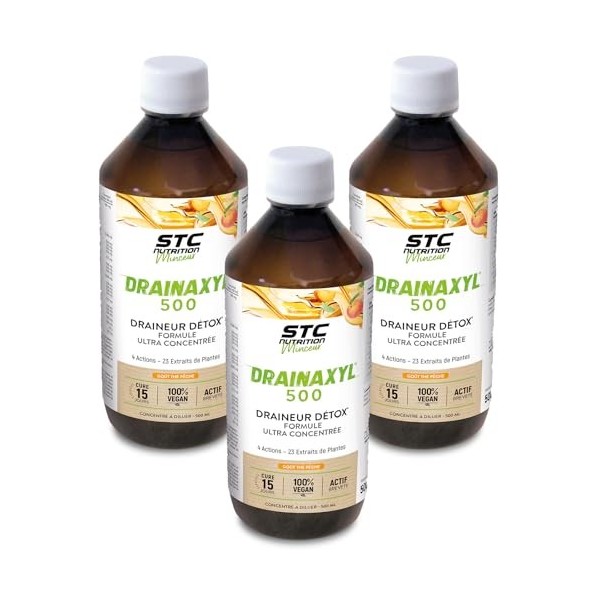 STC NUTRITION - Drainaxyl 500-4 actions : Brûle-graisses, digestion ventre plat, circulation jambes légères & drainage détox ...