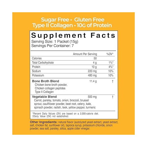 Plan de 7 jours, bouillon dos instantané, bouillon de poulet, poudre de protéine de bouillon dos, favorise la gestion du po