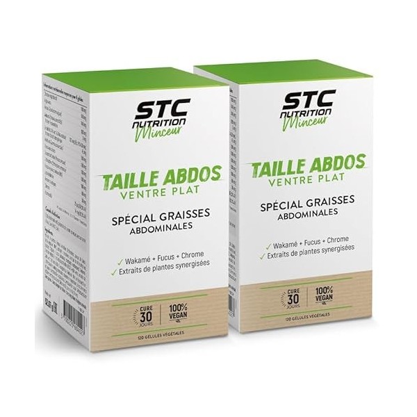 STC NUTRITION - Taille Abdos Ventre Plat - Complément Alimentaire Spécial Graisses Abdominales - Bien-être digestif - 100% Ve...