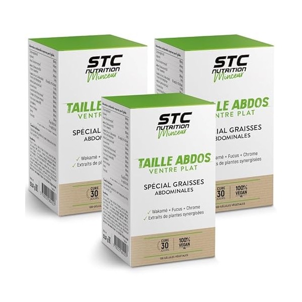 STC NUTRITION - Taille Abdos Ventre Plat - Complément Alimentaire Spécial Graisses Abdominales - Bien-être digestif - 100% Ve...