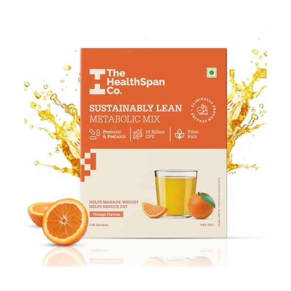 The Healthspan Co. Sustainably Lean | Améliore le métabolisme pour gérer le poids | Pour homme et femme | Riche en fibres | P