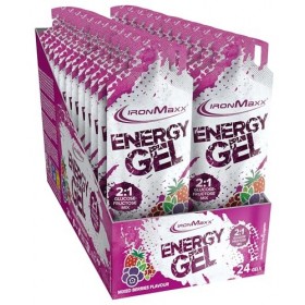 IronMaxx® Energy Gel – Mixed Berries 24x67ml | Avec 25 g de glucides et 200 mg de sodium par portion | Idéal lors dun effort ...