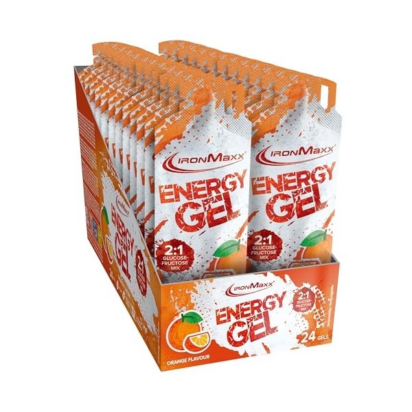 IronMaxx® Energy Gel – Mixed Berries 24x67ml | Avec 25 g de glucides et 200 mg de sodium par portion | Idéal lors dun effort ...