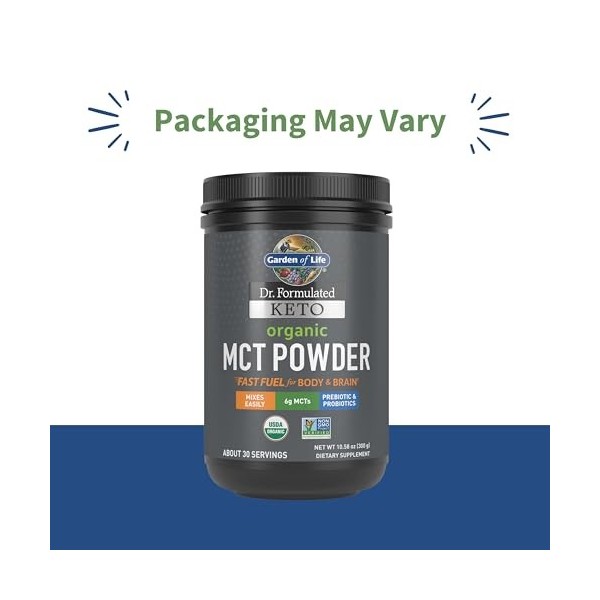 Garden of Life Dr Formulated Keto Organic MCT Powder - 300g Brûleurs de graisse