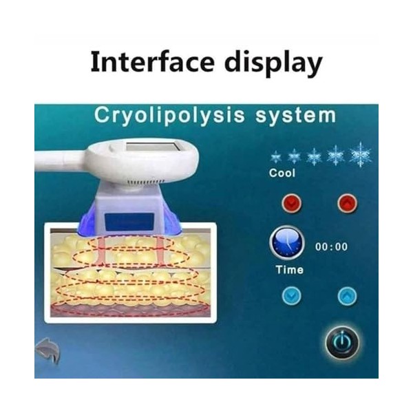Machine de congélation des graisses Cryolipolysis Instrument minceur avec 3 poignées pour un usage domestique, réduction effi