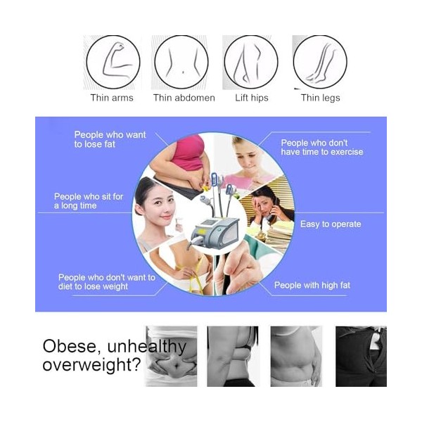 Cryolipolysis Machine de congélation des graisses - Appareil minceur corporel, réduction de graisse non invasive, 3 poignées 