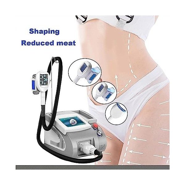 Cryolipolysis Machine de congélation des graisses pour minceur du corps – Masseur à 3 poignées pour éliminer la cellulite pou