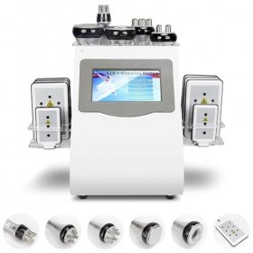 Machine de cavitation 6 en 1 pour amincir le corps et raffermir la peau, 5 sondes et 8 coussinets, idéal pour salon de beauté