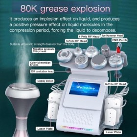 NOOGRRFA Appareil De Cavitation 9 en 1, Appareil De Modelage Corporel 80 Khz, Appareil De Réduction du Vide Multipolaire, Pho