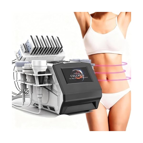 Machine de sculpture corporelle 7 en 1 avec cavitation, RF et vide pour brûler les graisses, raffermir la peau et éliminer le