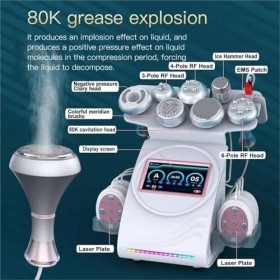 Appareil Professionnel Remodelage Corporel 80k Aspiration Led Ems, Brûleur De Graisse Multifonctionnel, 9 En 1 Pour LÉlimina