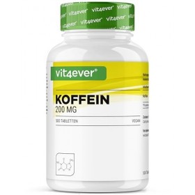 Comprimés de caféine de 200 mg chacun - 500 comprimés - Sans additifs indésirables - Hautement dosé - Végétalien - Qualité su