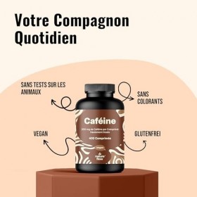 Caféine 200 mg - 400 Comprimés Vegan - Haute Dose - Cafeine Pure - Produit en Allemagne - Testé en laboratoire