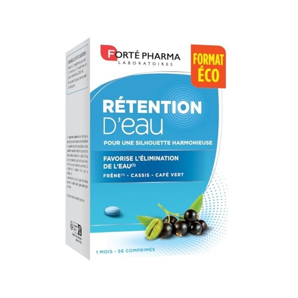 Forté Pharma - Rétention deau | Complément Alimentaire favorise lElimination rénale de leau, le Drainage - Frêne, Cassis, 