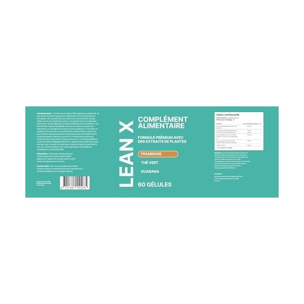 Lean X – Mélange végétal dynamique aux extraits de plantes, 60 capsules – 450 mg