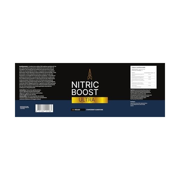 Nitric Boost Ultra – Mélange végétal moderne aux extraits naturels, 60 capsules – 450 mg