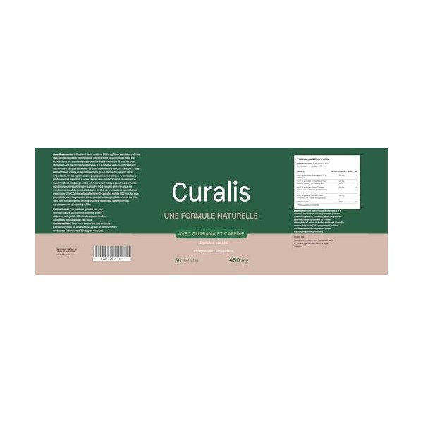Curalis – Complément alimentaire d’inspiration végétale au quotidien, 60 capsules – 450 mg