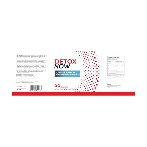 Detox Now – Formule végétale inspirée par la nature, 60 capsules – 450 mg