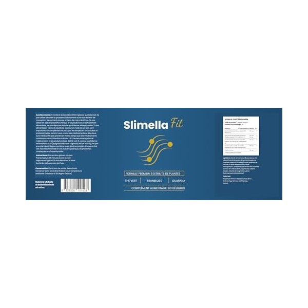 Slimella Fit – Complément alimentaire végétal pour le quotidien, 450 mg – 60 capsules