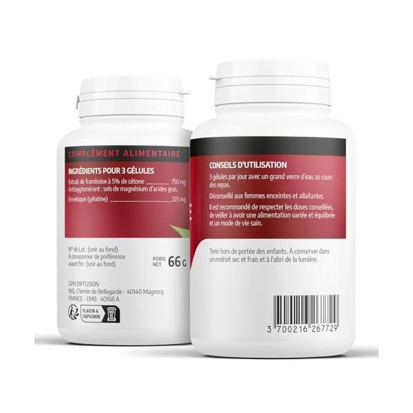 Cétone de Framboise - 250 mg - 200 gélules - Orgaliane