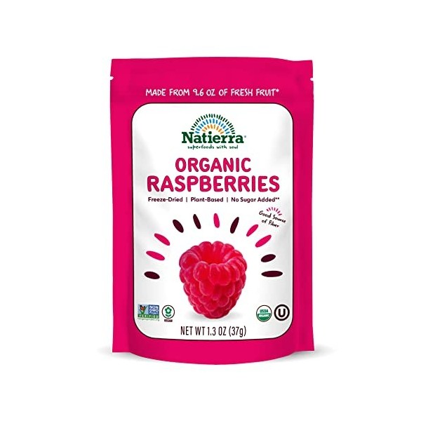 Natierra Natures All Foods Freeze-Dried Raspberries, 1.3 Ounce